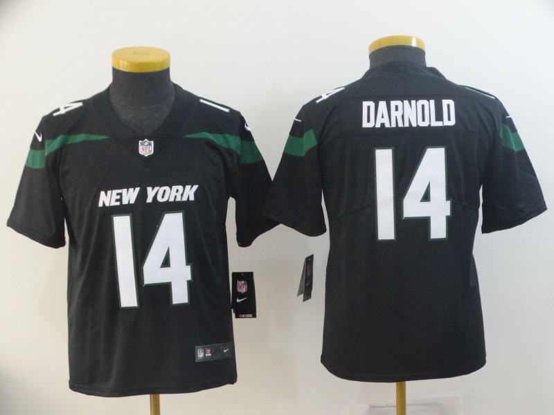 Nike Jets 14 Sam Darnold Black Youth New 2019 Vapor Untouchable Limited Jersey - Click Image to Close