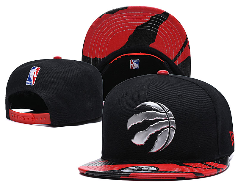 Raptors Team Logo Black Red Adjustable Hat YD - Click Image to Close