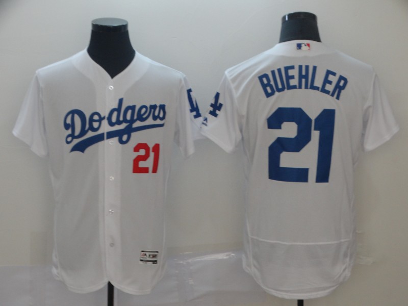 Dodgers 21 Walker Buehler White Flexbase Jersey - Click Image to Close