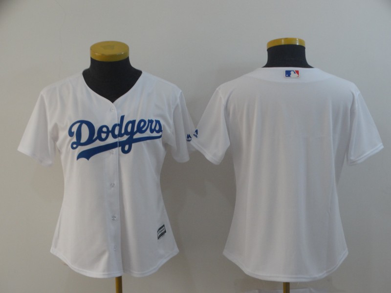 Dodgers Blank White Women Cool Base Jersey - Click Image to Close