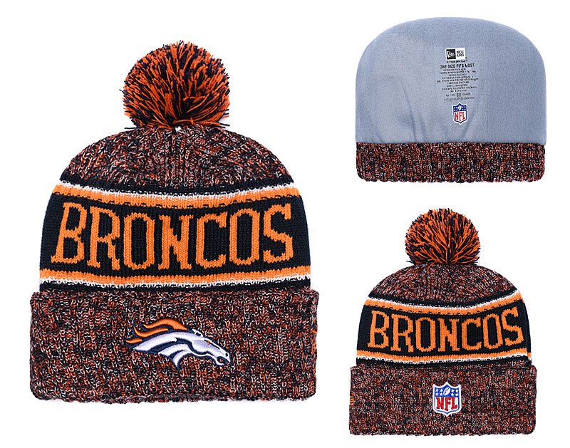 Broncos 2018 NFL Sideline Orange Pom Knit Hat YD