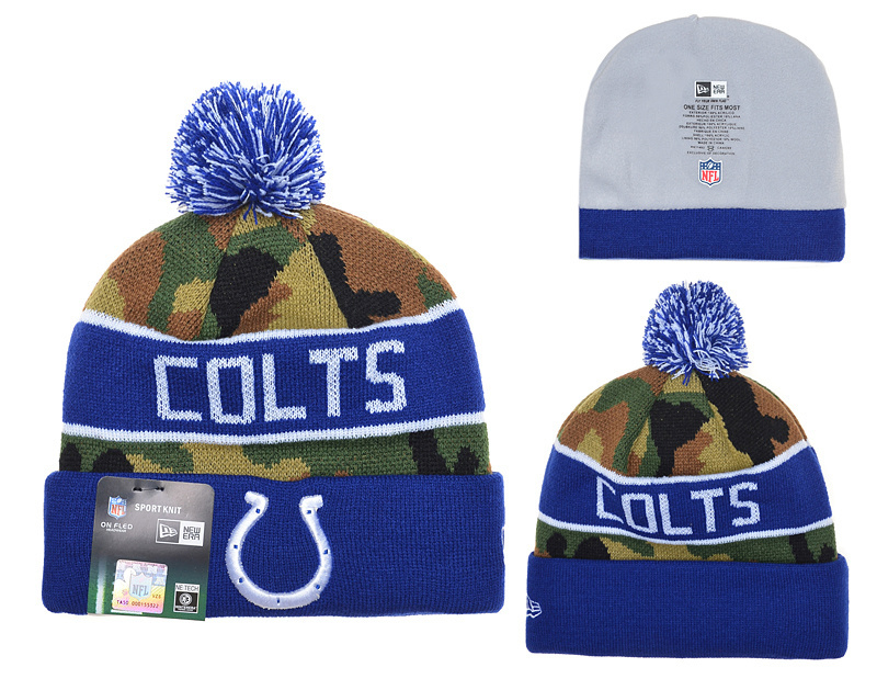 Colts Fresh Logo Camo Pom Knit Hat YD