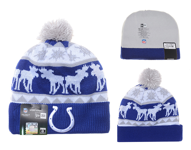 Colts Royal Moose Pom Knit Hat YD - Click Image to Close
