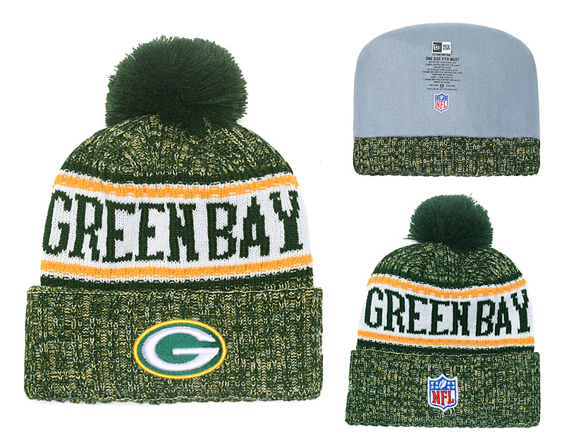 Packers Fresh Logo Green Cuffed Knit Hat With Pom YD