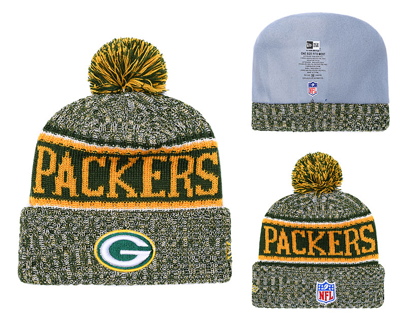 Packers Fresh Logo Green Gray Pom Knit Hat YD