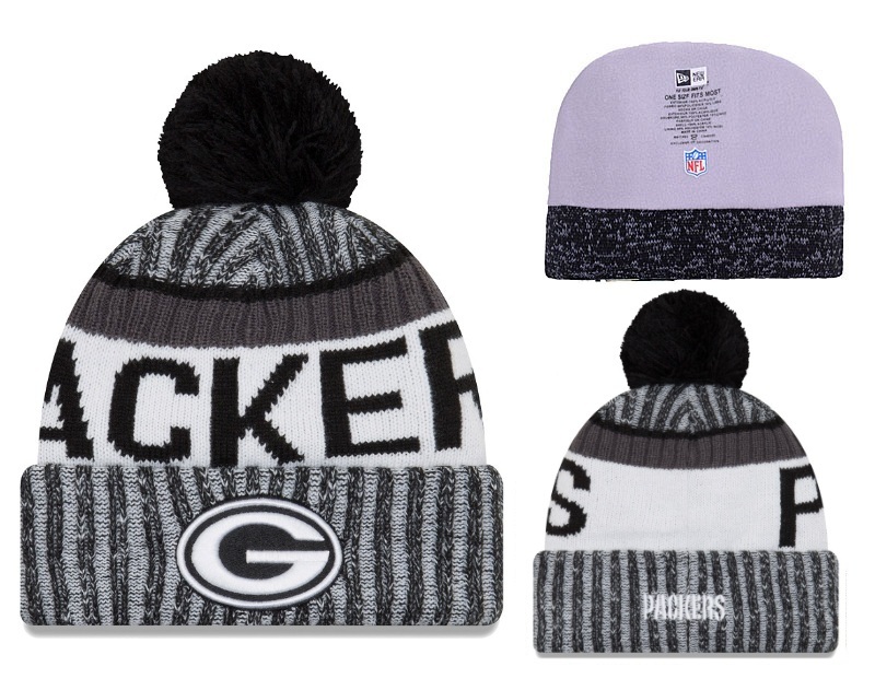 Packers Team Logo Black Knit Hat