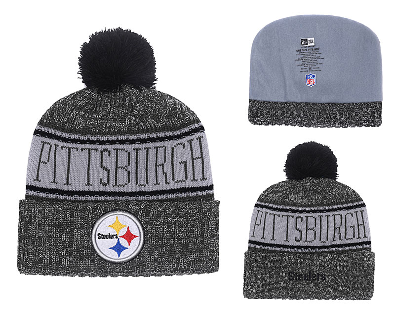 Steelers Team Logo Gray Knit Hat YD