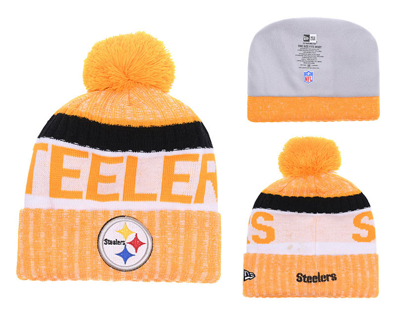 Steelers Team Logo Yellow Knit Hat YD