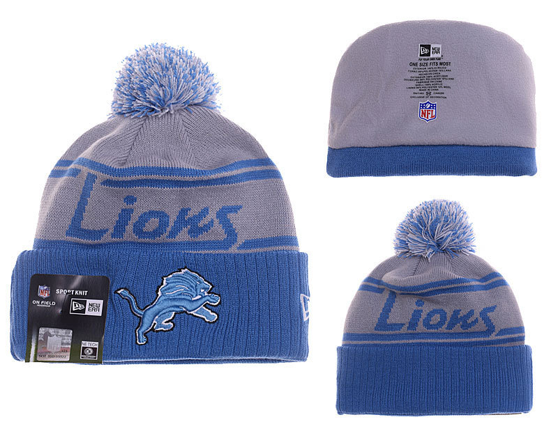 Lions Retro Blue Pom Knit Hat YD