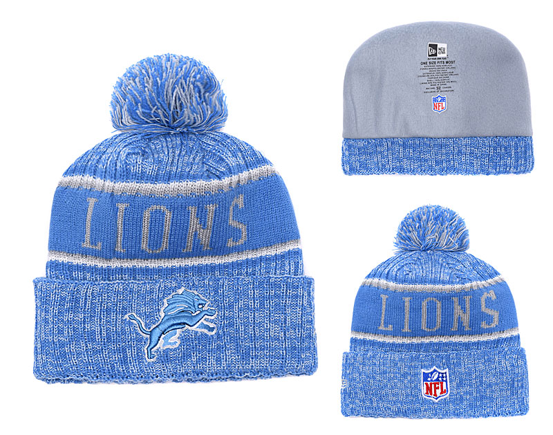 Lions Team Logo Blue Cuffed Knit Hat YD