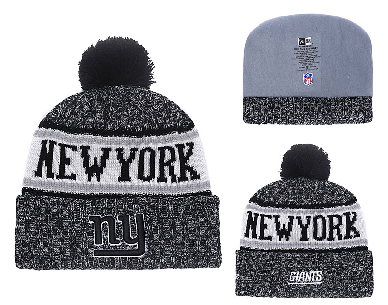 New York Giants 2018 NFL Sideline Pom Knit Hat YD