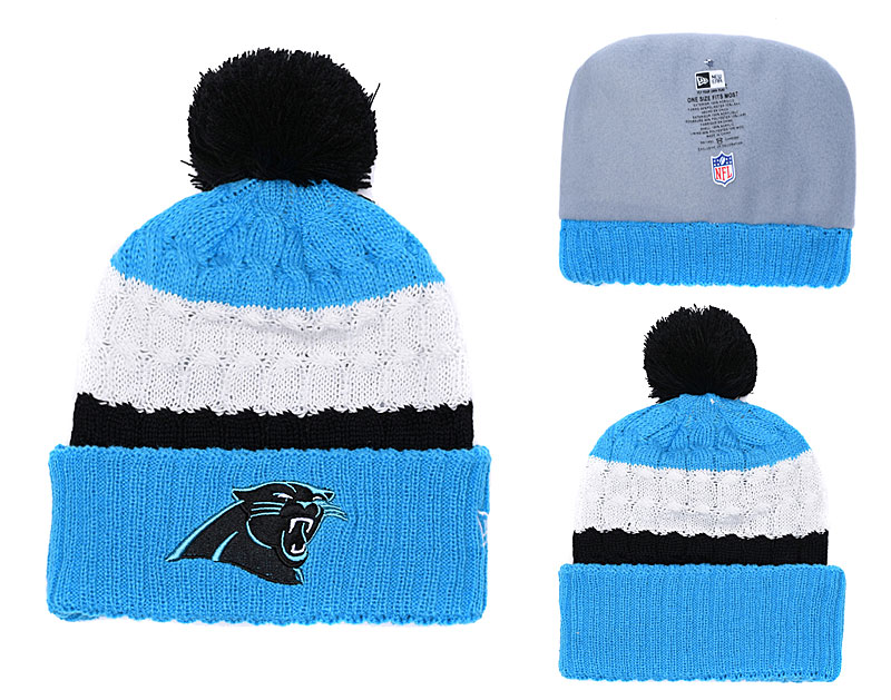 Panthers Classic Blue Pom Knit Hat YD
