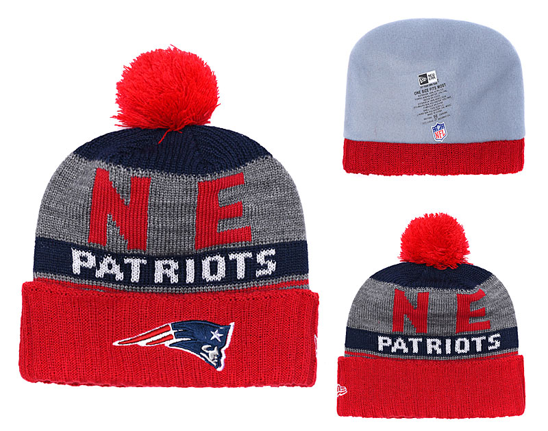 Patriots Fresh Logo Red Pom Knit Hat YD