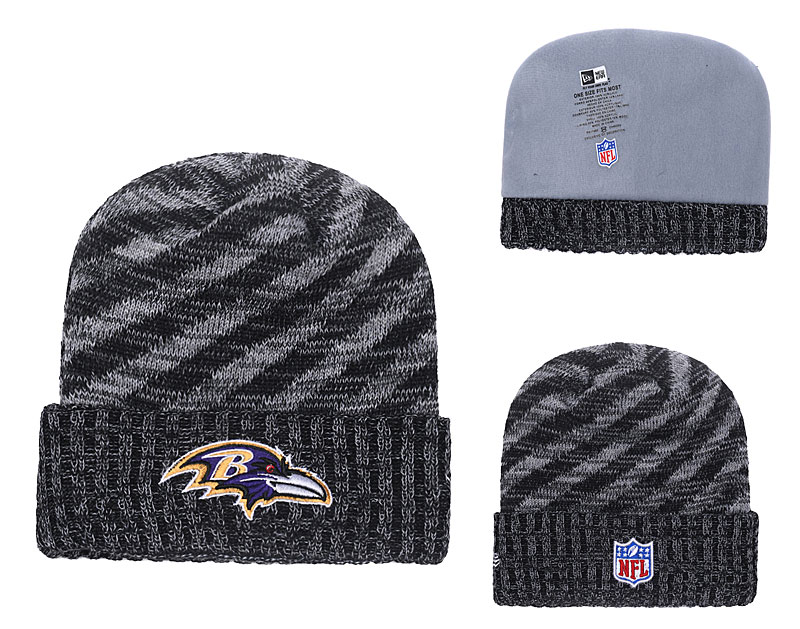 Ravens Black 2018 NFL Sideline Cold Weather Cuffed Knit Hat YD