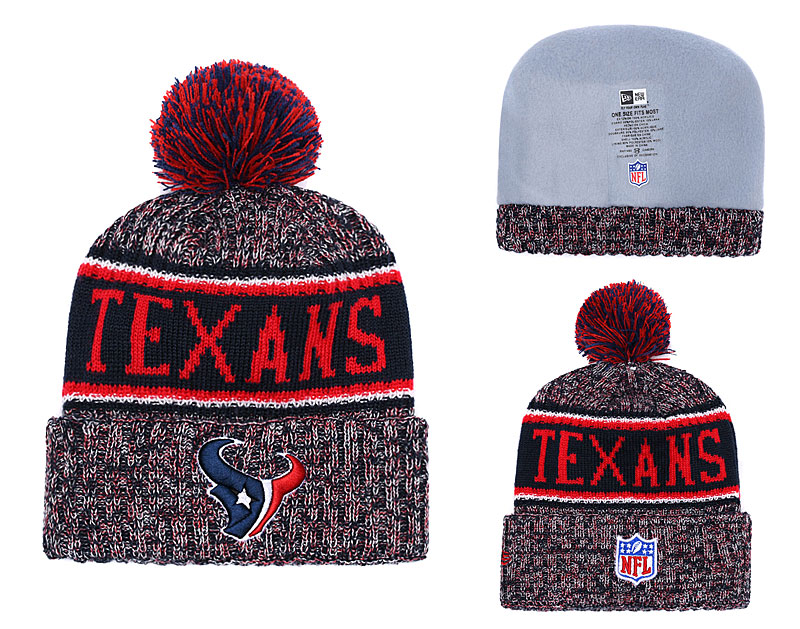 Texans Team Logo Red Pom Knit Hat YD