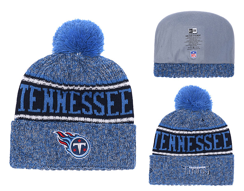 Titans 2018 NFL Sideline Blue Pom Knit Hat YD