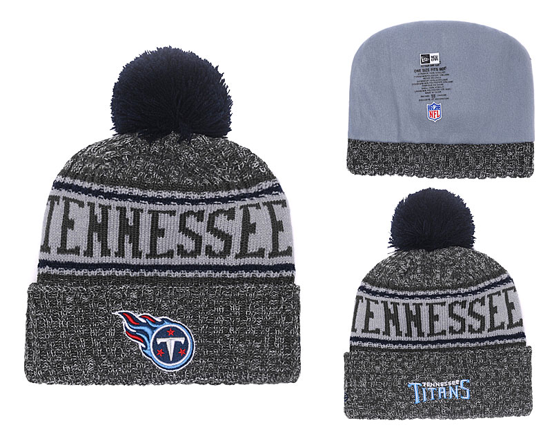 Titans 2018 NFL Sideline Graphite Pom Knit Hat YD