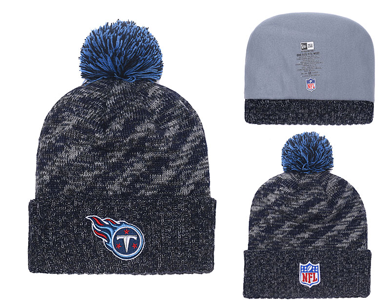 Titans 2018 NFL Sideline Navy Cold Weather Pom Knit Hat YD