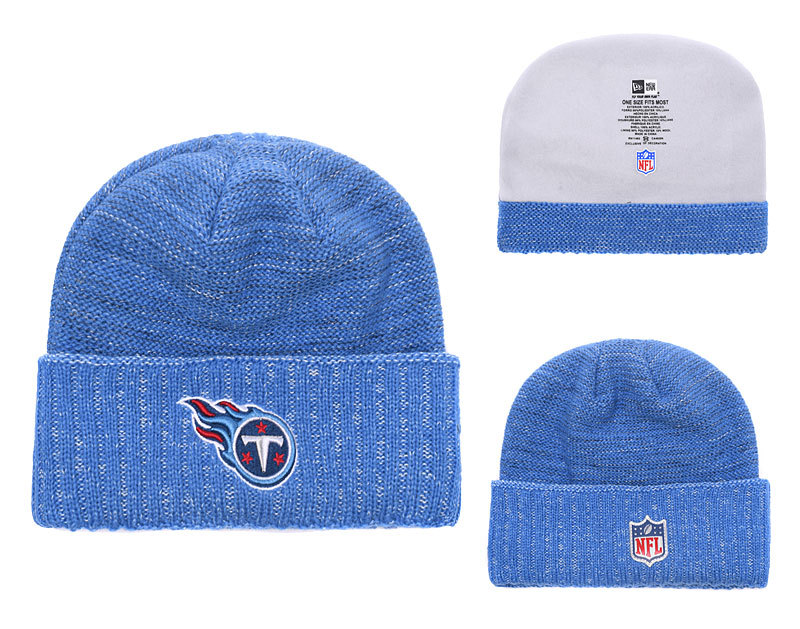 Titans Team Logo All Blue Knit Hat YD - Click Image to Close