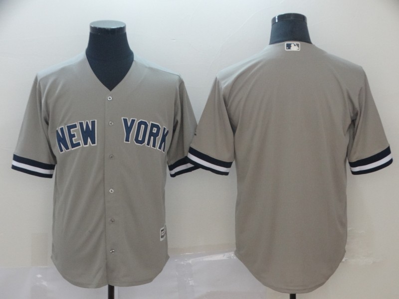 Yankees Blank Gray Cool Base Jersey - Click Image to Close