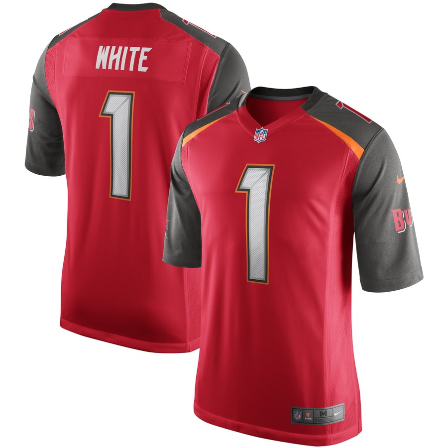 Nike Buccaneers 1 Devin White Red 2019 NFL Draft First Round Pick Vapor Untouchable Limited Jersey - Click Image to Close