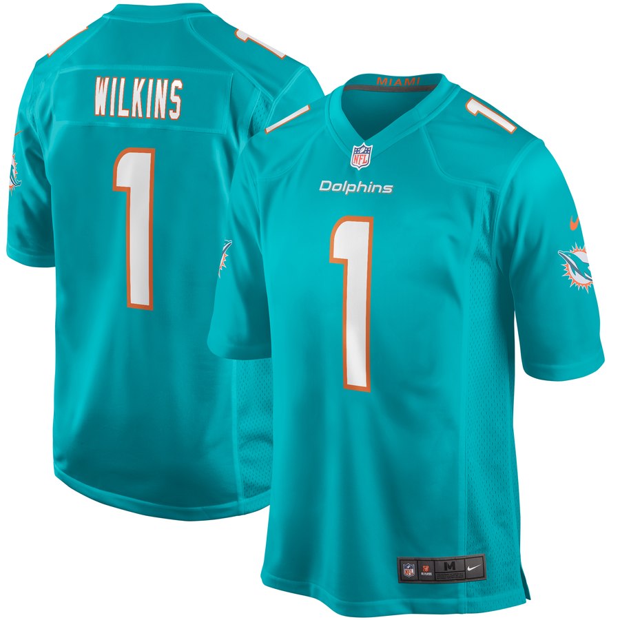 Nike Dolphins 1 Christian Wilkins Aqua 2019 NFL Draft First Round Pick Vapor Untouchable Limited Jersey - Click Image to Close