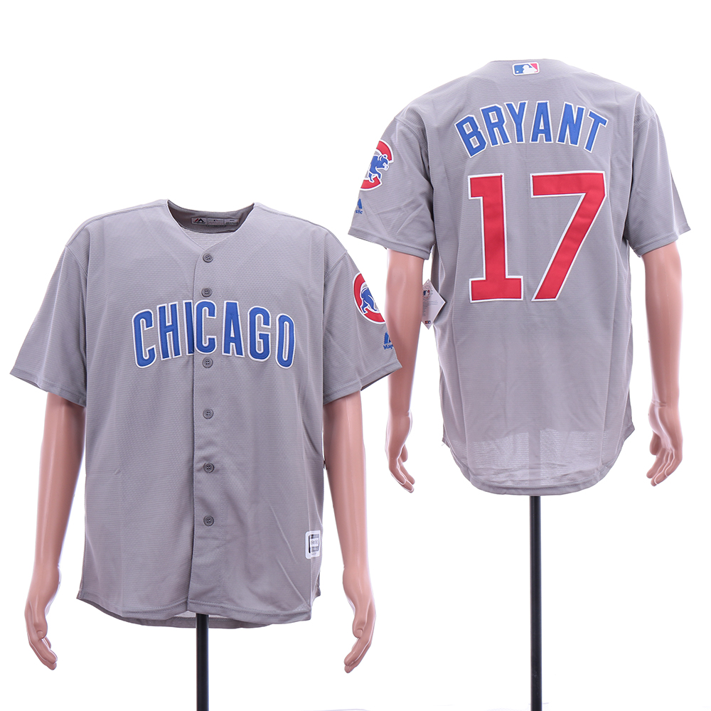 Cubs 17 Kris Bryant Gray Cool Base Jersey - Click Image to Close