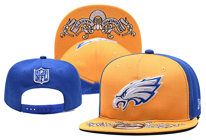 Eagles Team Logo Yellow Blue Adjustable Hat YD - Click Image to Close