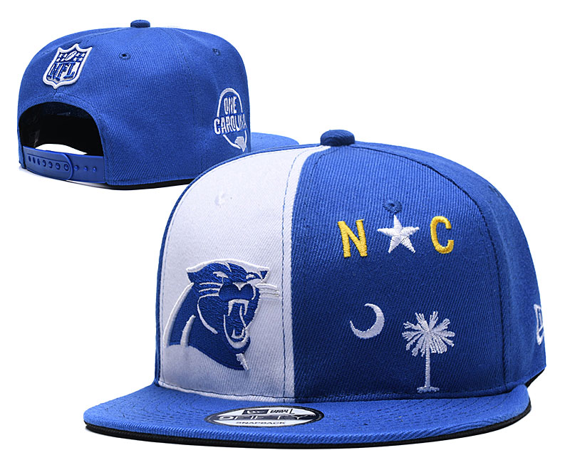 Panthers Team Logo Blue White Adjustable Hat YD - Click Image to Close