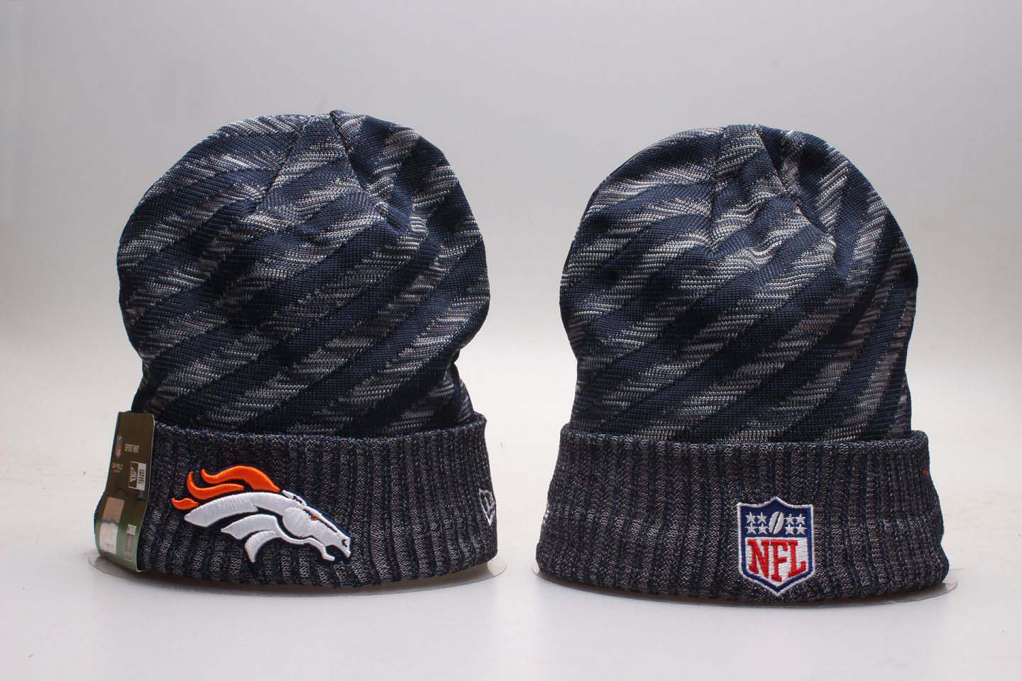 Broncos Team Logo Stripe Cuffed Knit Hat YP