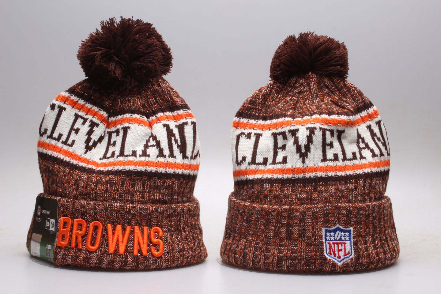Browns Team Logo Sideline Cold Weather Knit Hat YP