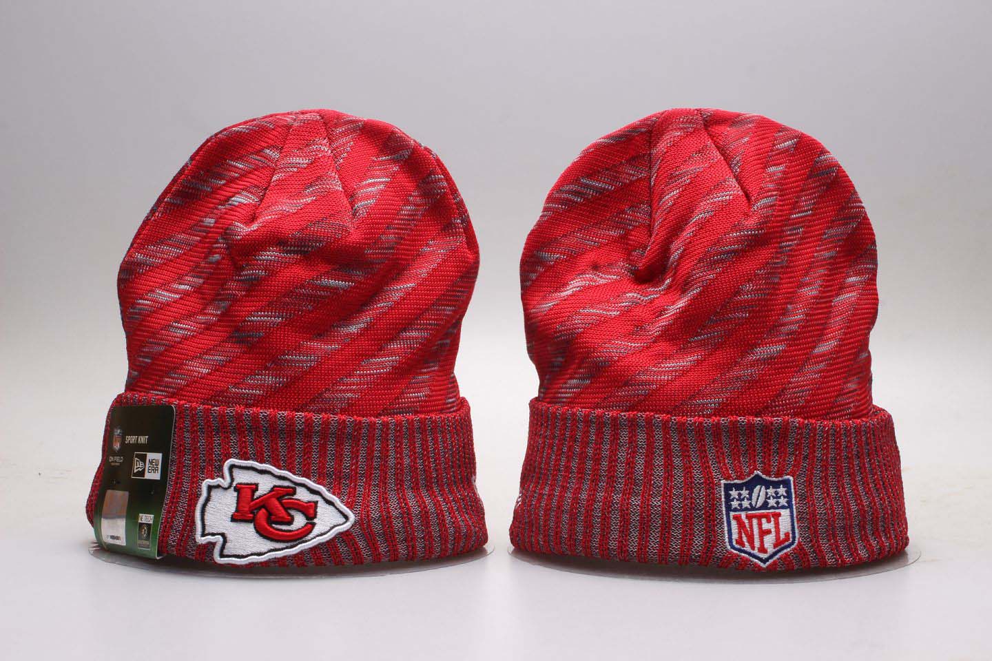 Chiefs Fresh Logo Red Stripe Cuffed Knit Hat YP