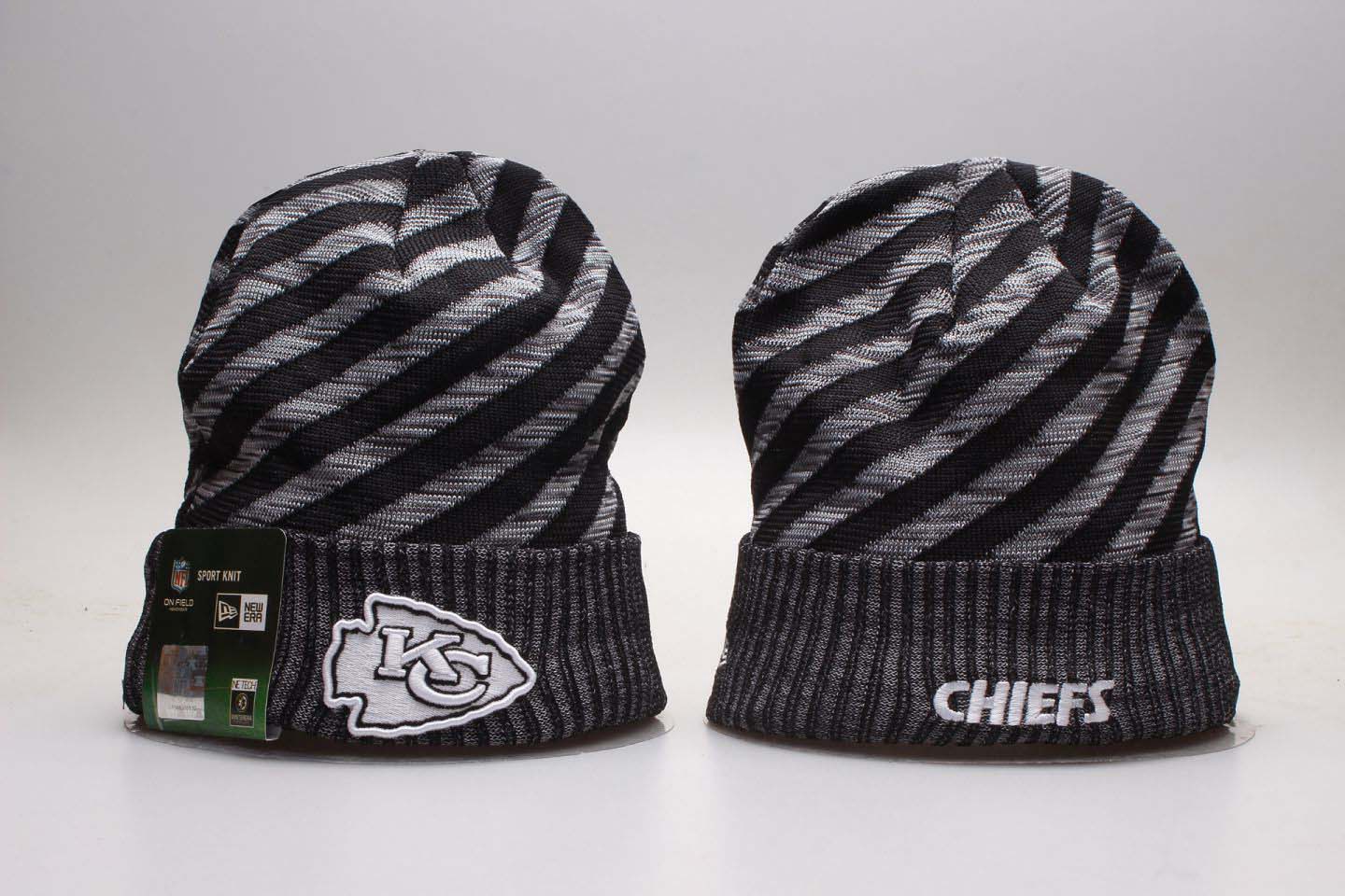 Chiefs Team Logo Stripe Cuffed Knit Hat YP