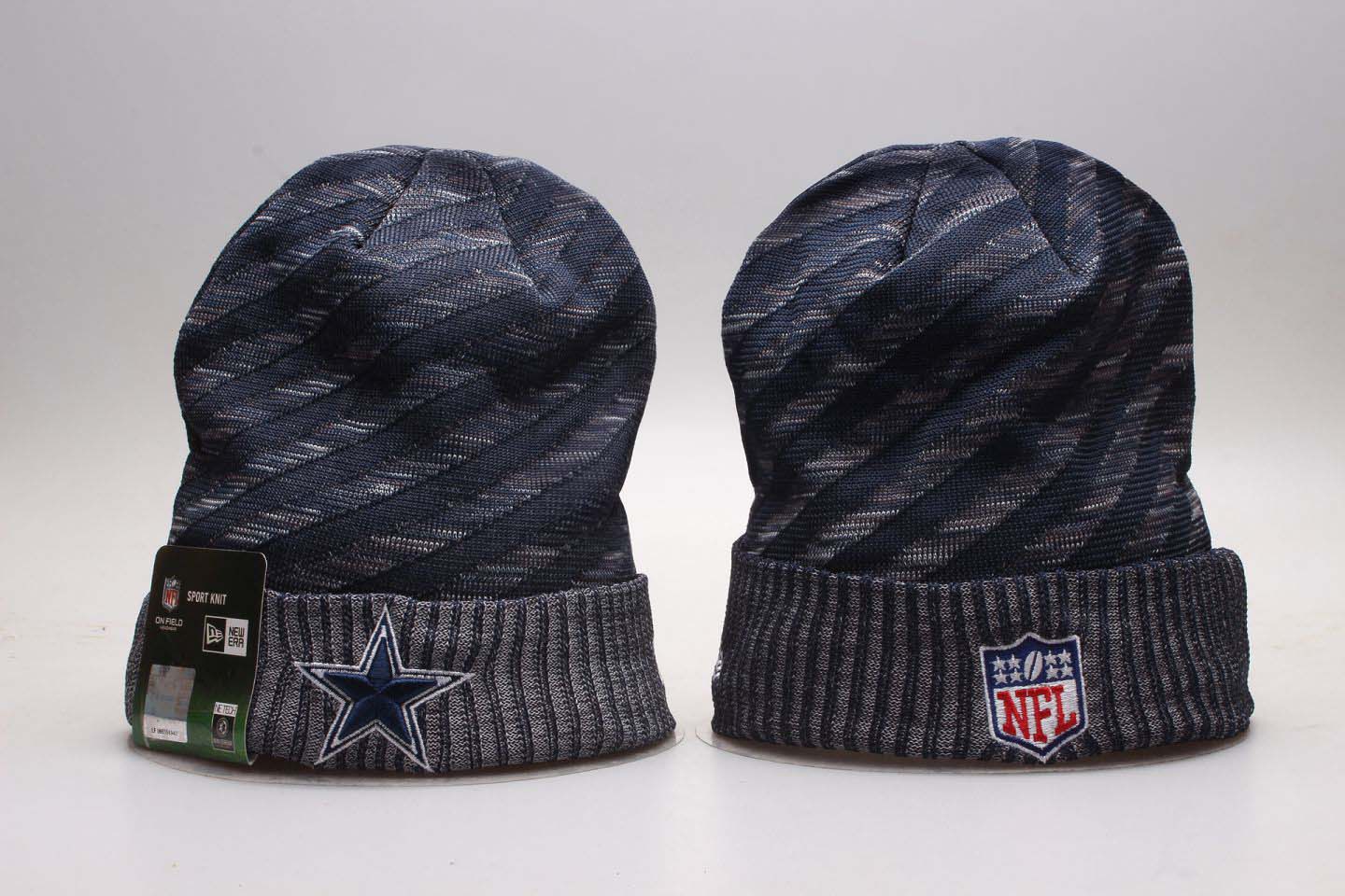 Cowboys Team Logo Stripe Cuffed Knit Hat YP