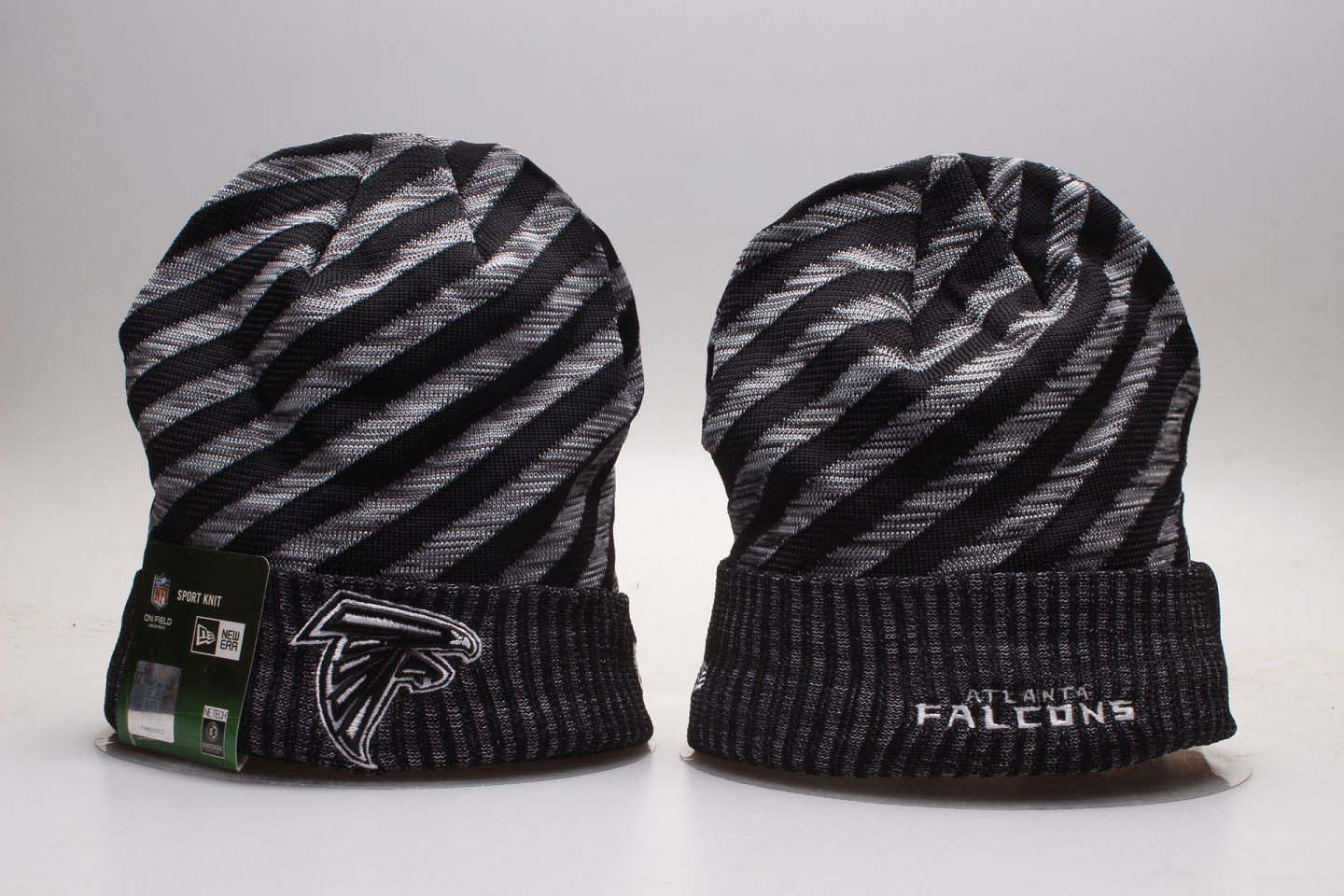 Falcons Team Logo Stripe Cuffed Knit Hat YP
