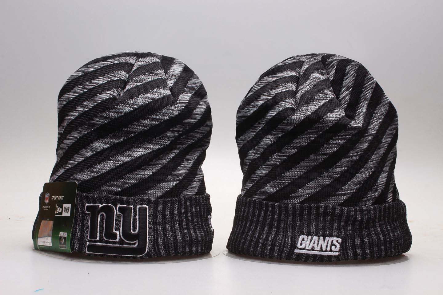 New York Giants Fresh Logo Stripe Cuffed Knit Hat YP
