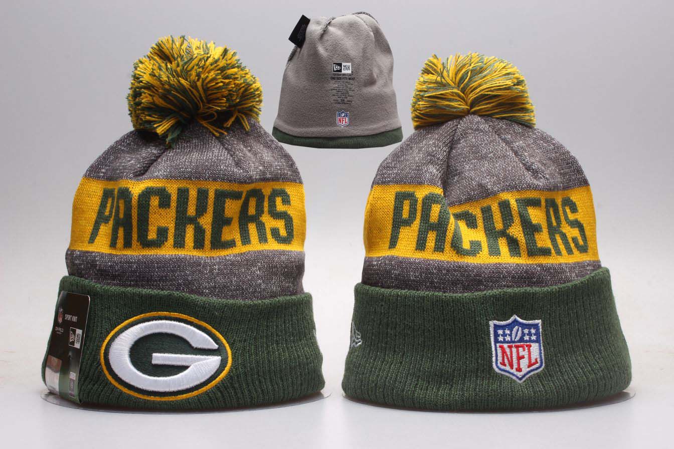 Packers Fresh Logo Wordmark Cuffed Pom Knit Hat YP