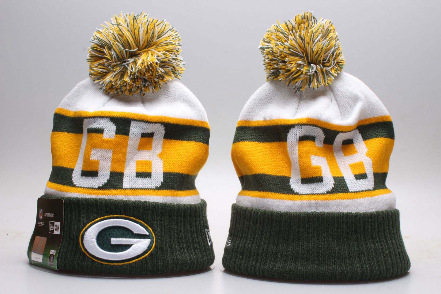 Packers Green Wordmark Cuffed Pom Knit Hat YP