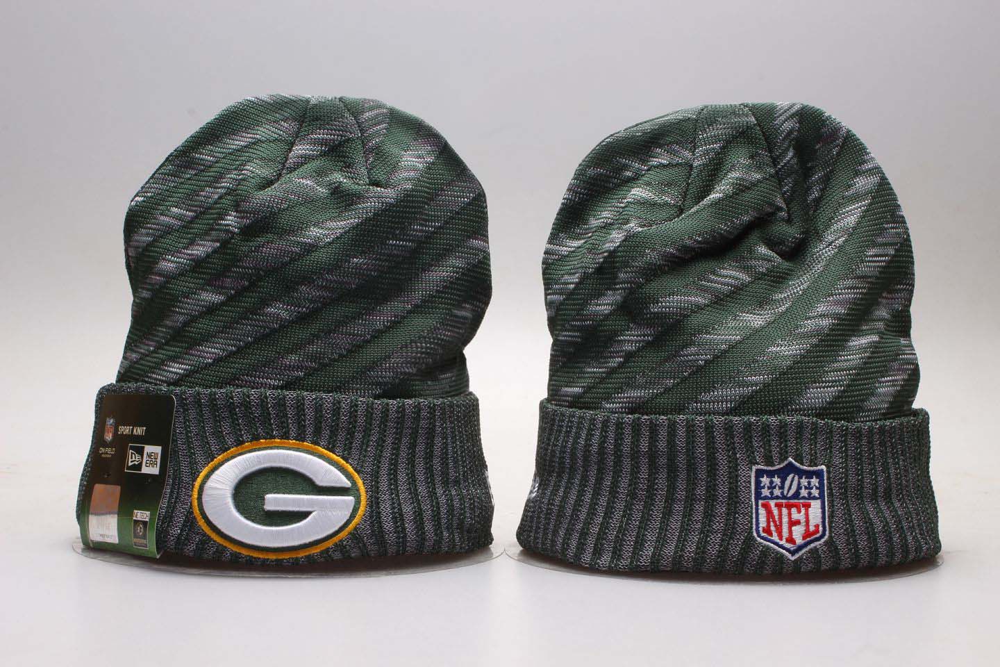 Packers Team Logo Green Stripe Cuffed Knit Hat YP