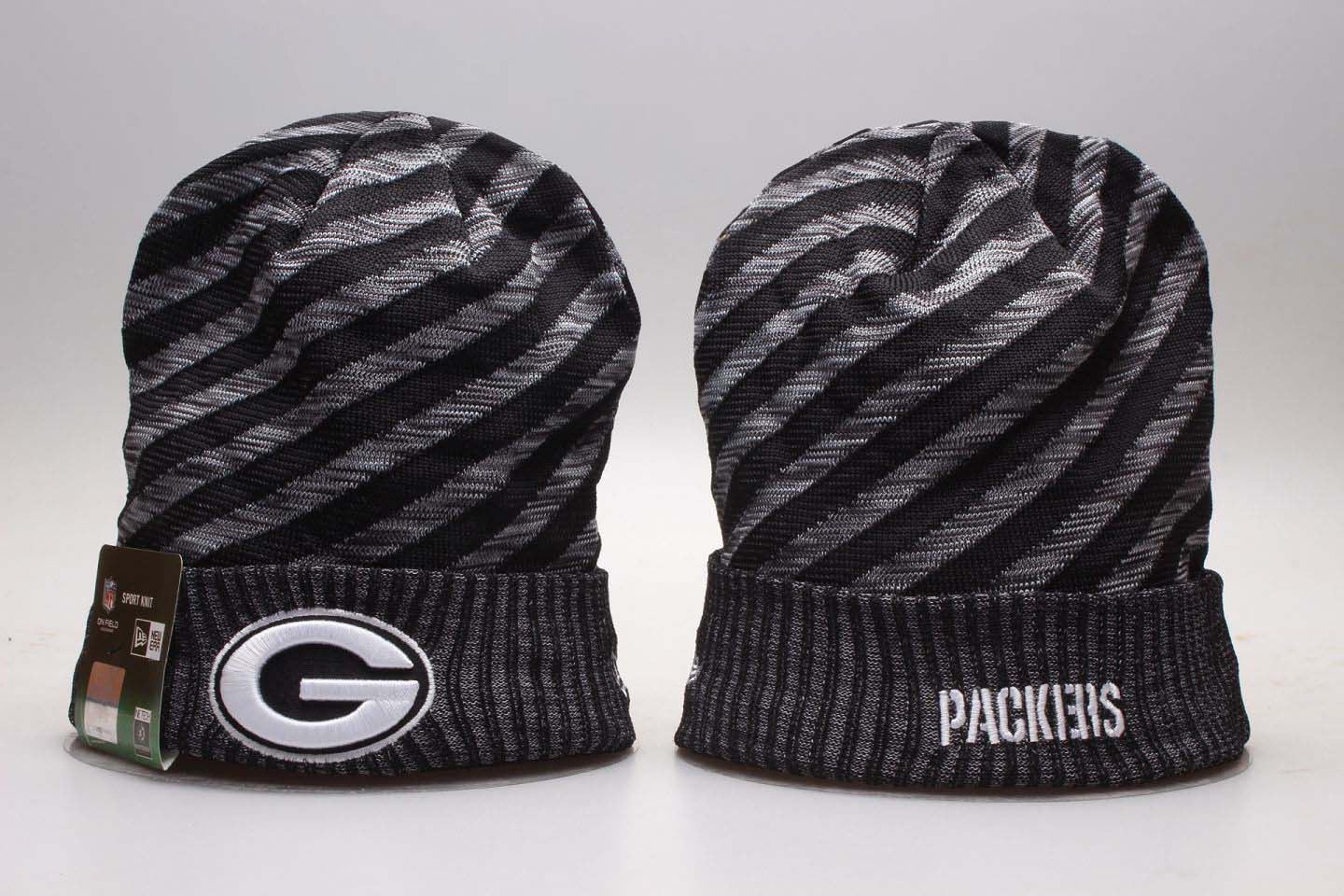 Packers Team Logo Stripe Cuffed Knit Hat YP
