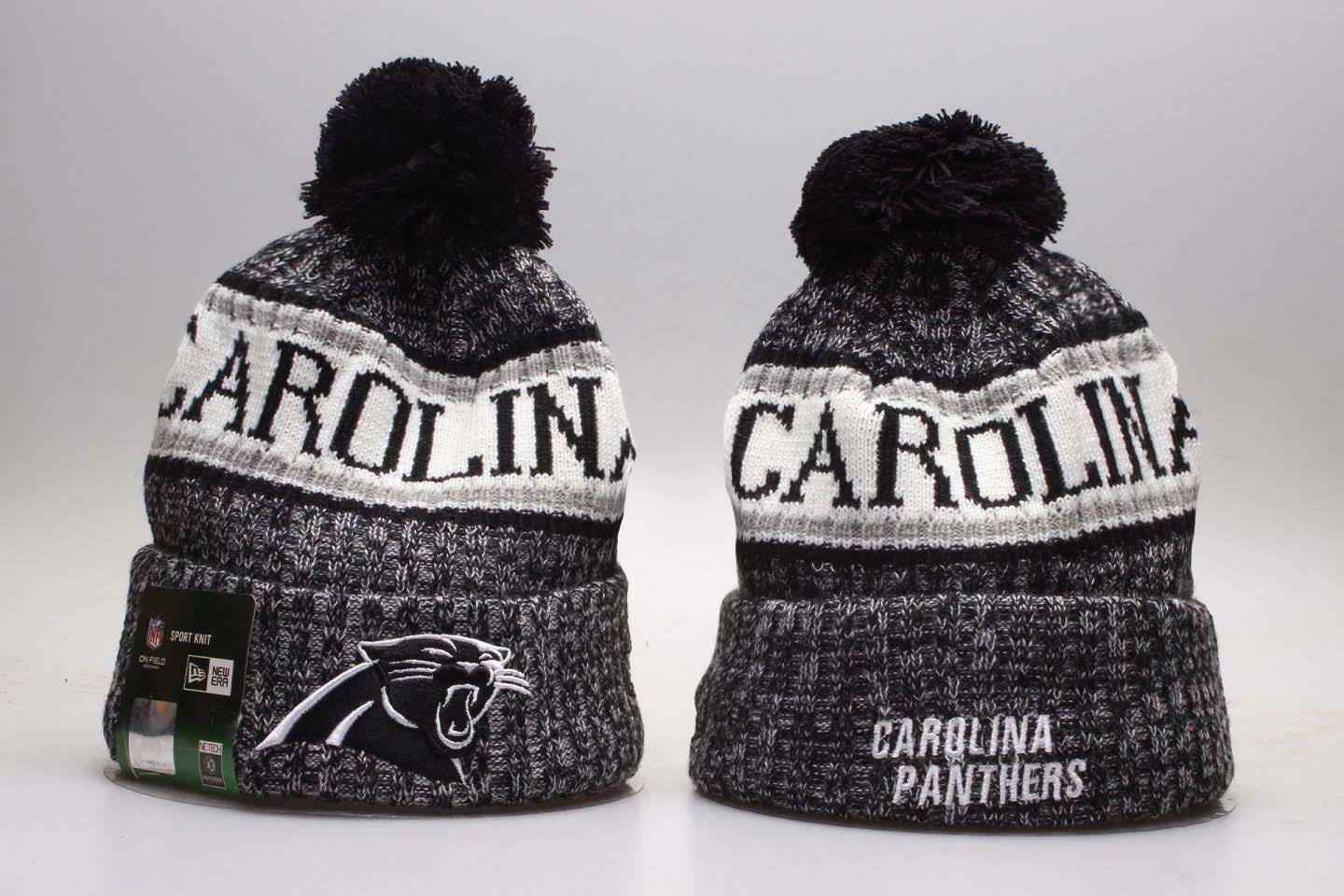 Panthers Team Wordmark Cuffed Pom Knit Hat YP