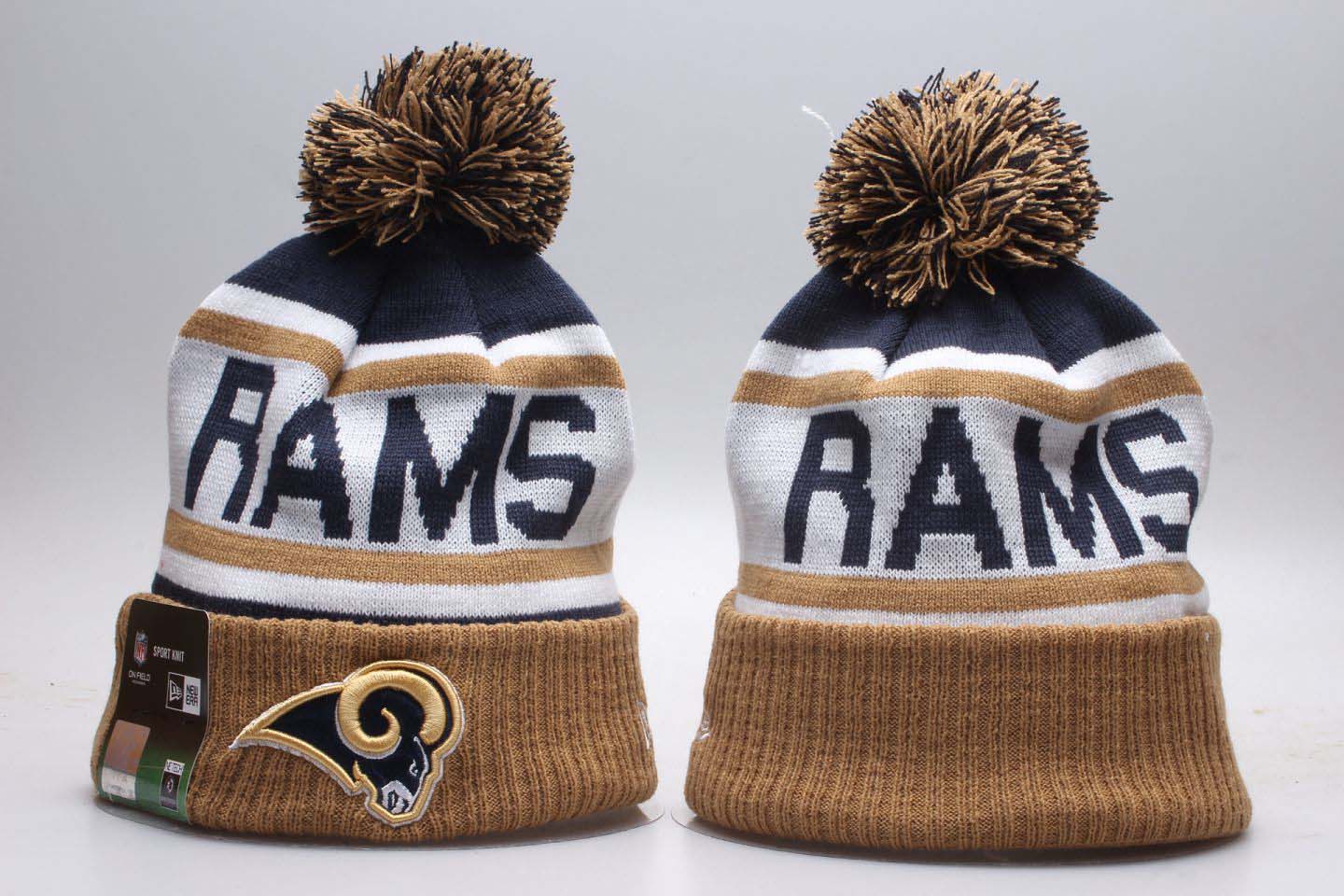 Rams Team Pride Gold Knit Hat With Pom YP