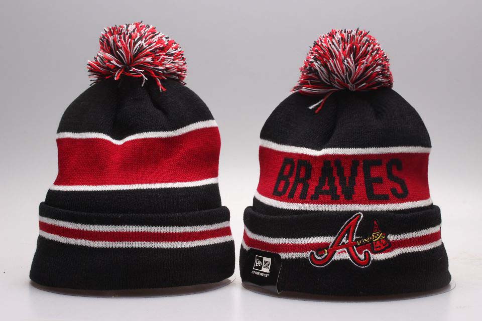 Braves Team Logo Navy Knit Hat YP - Click Image to Close