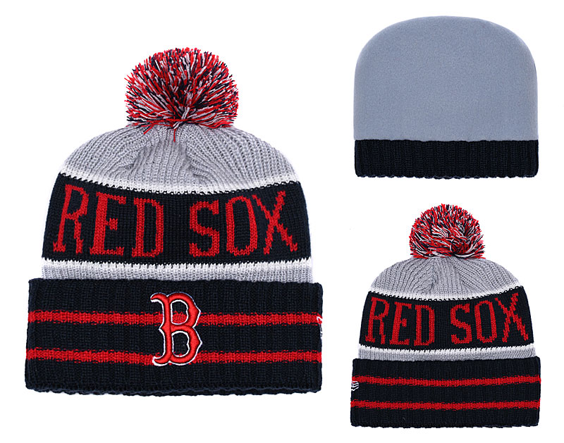 Red Sox Team Logo Black Red Knit Hat YD