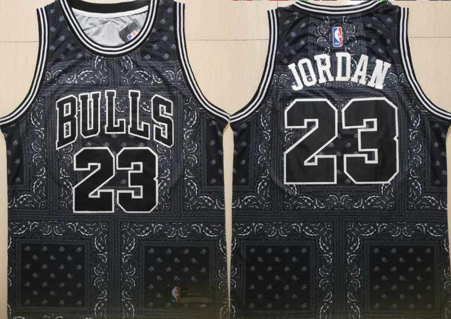 Bulls 23 Michael Jordan Black Fashion Swingman Jersey