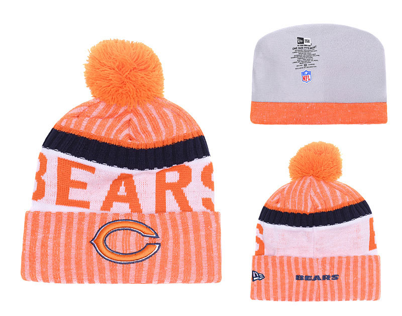 Bears Fresh Logo Orange Pom Knit Hat YD