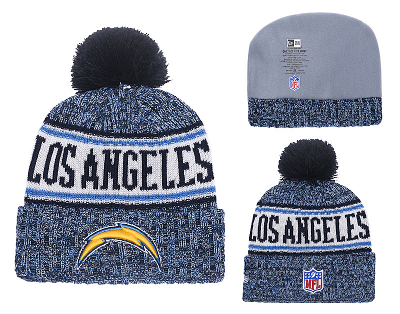 Chargers Powder Blue 2018 NFL Sideline Pom Knit Hat YD