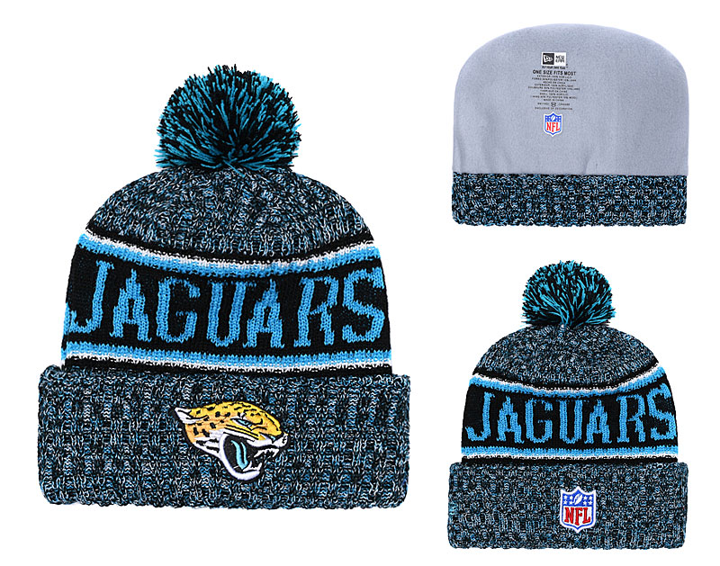 Jaguars Fresh Logo Blue With Pom Knit Hat YD