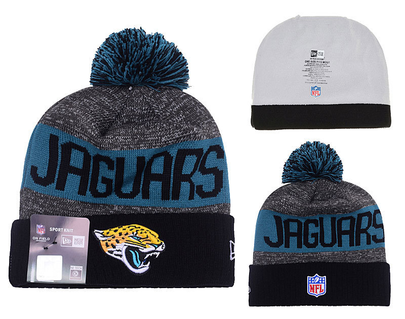 Jaguars Team Logo Gray & Black Knit Hat YP