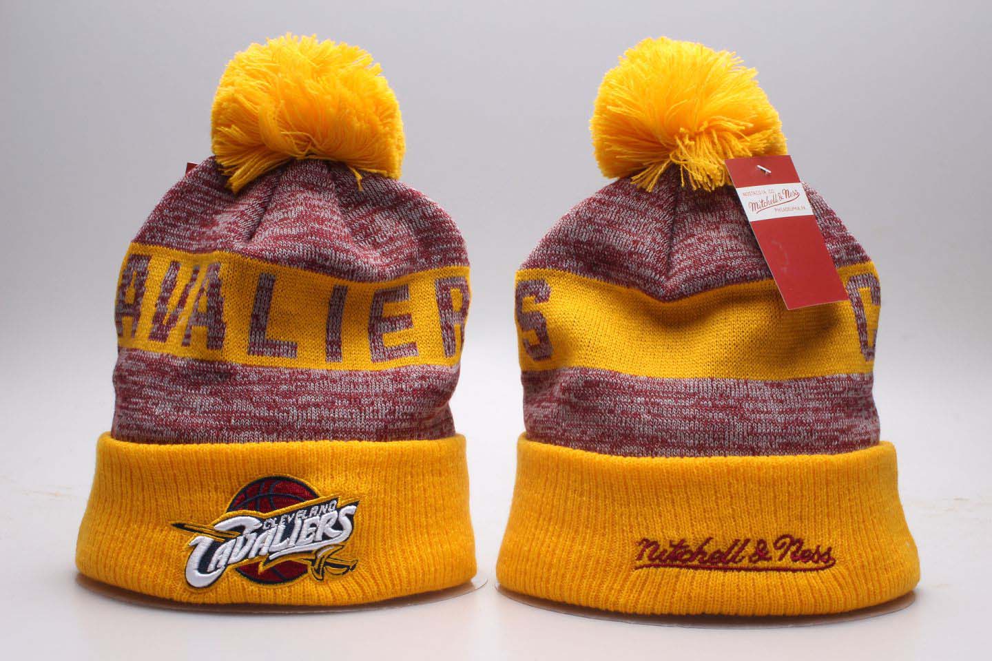 Cavaliers Team Logo Yellow Mitchell & Ness Knit Hat YP